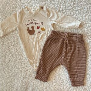 Carter's Cream and Brown Thanksgiving Set